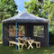 vidaXL - Tentwanden - met - raam - PE - antraciet - 2 - st