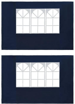 vidaXL - Tentwanden - met - raam - PE - blauw - 2 - st