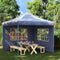 vidaXL - Tentwanden - met - raam - PE - blauw - 2 - st