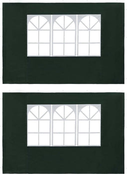 vidaXL - Tentwanden - met - raam - PE - groen - 2 - st