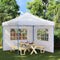 vidaXL - Tentwanden - met - raam - PE - wit - 2 - st