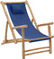 vidaXL - Terrasstoel - bamboe - en - canvas - marineblauw