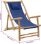 vidaXL - Terrasstoel - bamboe - en - canvas - marineblauw