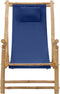 vidaXL - Terrasstoel - bamboe - en - canvas - marineblauw