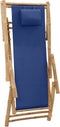 vidaXL - Terrasstoel - bamboe - en - canvas - marineblauw