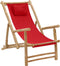 vidaXL - Terrasstoel - bamboe - en - canvas - rood
