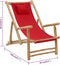 vidaXL - Terrasstoel - bamboe - en - canvas - rood