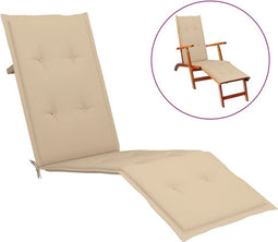 vidaXL - Terrasstoelkussen - (75+105)x50x3 - cm - beige