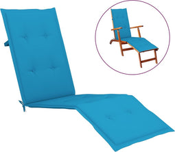 vidaXL - Terrasstoelkussen - (75+105)x50x3 - cm - blauw