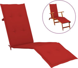 vidaXL - Terrasstoelkussen - (75+105)x50x3 - cm - rood