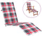 vidaXL - Terrasstoelkussen - (75+105)x50x3 - cm - ruitpatroon - rood