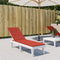 vidaXL - Terrasstoelkussen - (75+105)x50x3 - cm - stof - gemêleerd - rood
