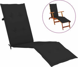 vidaXL - Terrasstoelkussen - (75+105)x50x4 - cm - zwart