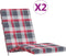 vidaXL - Terrasstoelkussens - 2 - st - ruitpatroon - oxford - stof - rood