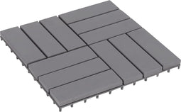 vidaXL - Terrastegels - 10 - st - 30x30 - cm - massief - acaciahout - greywash