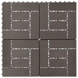 vidaXL - Terrastegels - 30x30 - cm - 1 - m² - HKC - donkerbruin - 11 - st