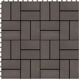 vidaXL - Terrastegels - 30x30 - cm - 1 - m² - HKC - donkerbruin - 11 - st