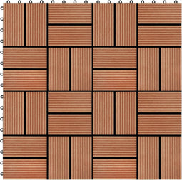 vidaXL - Terrastegels - 30x30 - cm - 1 - m² - HKC - teakkleur - 11 - st