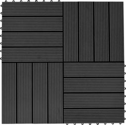 vidaXL - Terrastegels - 30x30 - cm - 1 - m² - HKC - zwart - 11 - st