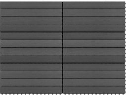 vidaXL - Terrastegels - 6 - st - 60x30 - cm - 1,08 - m² - HKC - zwart