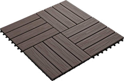 vidaXL - Terrastegels - diep - reliëf - 30x30 - cm - 1 - m² - HKC - donkerbruin - 11 - st
