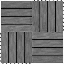 vidaXL - Terrastegels - diep - reliëf - 30x30 - cm - 1 - m² - HKC - grijs - 11 - st