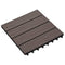 vidaXL - Terrastegels - diep - reliëf - 30x30 - cm - 1 - m² - HKC - donkerbruin - 11 - st