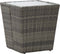 vidaXL - Theetafel - 41,5x41,5x43 - cm - poly - rattan - en - gehard - glas - grijs