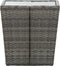 vidaXL - Theetafel - 41,5x41,5x43 - cm - poly - rattan - en - gehard - glas - grijs