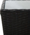 vidaXL - Theetafel - 41,5x41,5x43 - cm - poly - rattan - en - gehard - glas - zwart