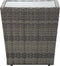 vidaXL - Theetafel - 41,5x41,5x43 - cm - poly - rattan - en - gehard - glas - grijs