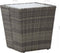 vidaXL - Theetafel - 41,5x41,5x43 - cm - poly - rattan - en - gehard - glas - grijs