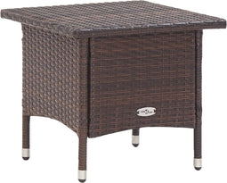 vidaXL - Theetafel - 50x50x47 - cm - poly - rattan - bruin
