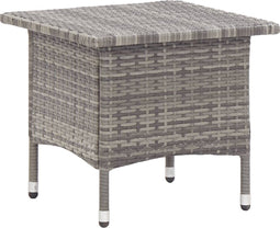 vidaXL - Theetafel - 50x50x47 - cm - poly - rattan - grijs