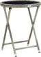 vidaXL - Theetafel - 60 - cm - poly - rattan - en - gehard - glas - grijs