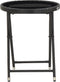 vidaXL - Theetafel - 60 - cm - poly - rattan - en - gehard - glas - zwart