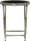 vidaXL - Theetafel - 60 - cm - poly - rattan - en - gehard - glas - grijs