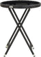 vidaXL - Theetafel - 60 - cm - poly - rattan - en - gehard - glas - zwart