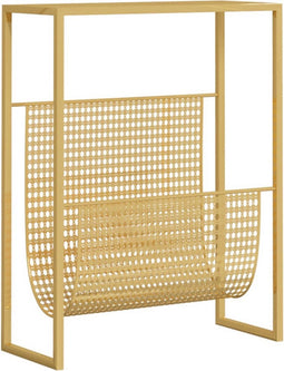 vidaXL - Tijdschriftenrek - 35x15x45 - cm - staal - goudkleurig