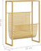 vidaXL - Tijdschriftenrek - 35x15x45 - cm - staal - goudkleurig
