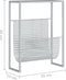 vidaXL - Tijdschriftenrek - 35x15x45 - cm - staal - zilverkleurig