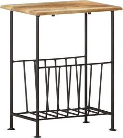vidaXL Tijdschriftenrek 40x30x50 cm massief mangohout en staal