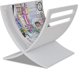 vidaXL Tijdschriftenrek vloermodel hout wit