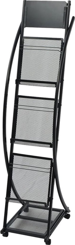 vidaXL - Tijdschriftenrek - zwart - 40x32x131 - cm - A4