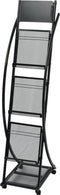 vidaXL - Tijdschriftenrek - zwart - 40x32x131 - cm - A4