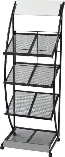 vidaXL - Tijdschriftenrek - zwart - en - wit - 47x40x134 - cm - A4