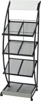 vidaXL - Tijdschriftenrek - zwart - en - wit - 47x40x134 - cm - A4