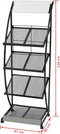 vidaXL - Tijdschriftenrek - zwart - en - wit - 47x40x134 - cm - A4