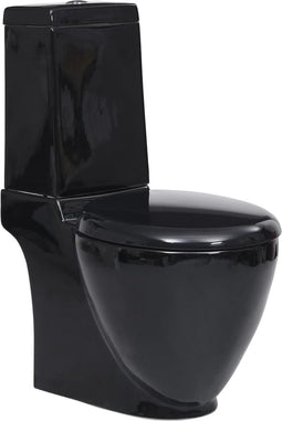 vidaXL - Toilet - rond - afvoer - onder - keramiek - zwart