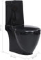 vidaXL - Toilet - rond - afvoer - onder - keramiek - zwart